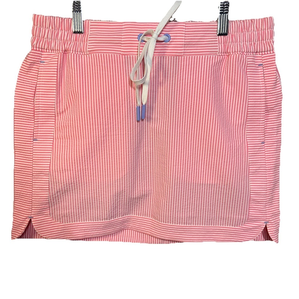Vineyard Vines Skirt XS  Harbor Stripe Seersucker Malibu Pink White Performance